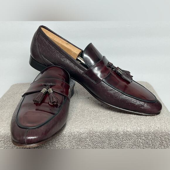 Moreschi 41849 Peccary & Calfskin Loafers Burgundy (SPECIAL ORDER) Men’s SZ 11 - Picture 3 of 10
